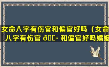 女命八字有伤官和偏官好吗（女命八字有伤官 🕷 和偏官好吗婚姻如何）